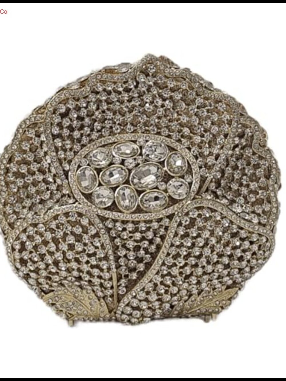 Rhinestone Crystal Clutch Evening Bag Crown Shape Faux PU Leather